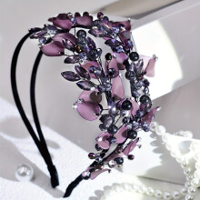 Bandeau élégant en alliage de cuivre orné de feuilles violettes