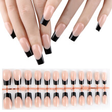 Uñas postizas con punta francesa, forma almendrada, 600 unidades por caja.
