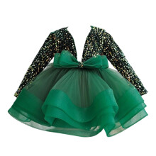Dunkelgrünes Prinzessinnenkleid für Mädchen im Alter von 4-6 Jahren