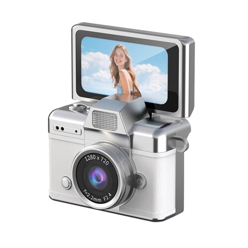 Câmera digital estilo retrô com filtros integrados