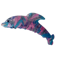 Fermaglio per capelli a forma di delfino per donna – Acetato, 11,2 cm