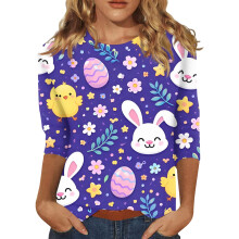 Easter Women's 3/4 Sleeve Tops S-3XL