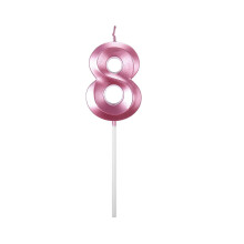 3D Number Birthday Candles Cake Topper, Pink Sparkle – Compatible with All Standard Cakes & Cupcakes