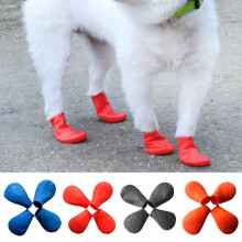 Buataisí Madraí Uiscedhíonacha Ludlz4PCS Bróga Bróga Báistí Neamhshleamhnaithe do Choileáin Buataisí Peataí Lapa do Mhadraí Meánacha agus