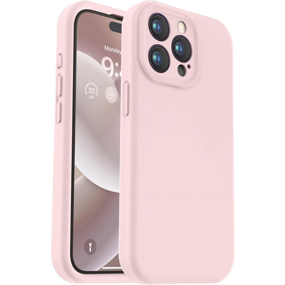 Compatible With Iphone 15 Pro Max Case Â Premium Silicone, Camera Protection, Soft Microfiber Lining, Shockproof, 6.7", Chalk Pink 9377112542287