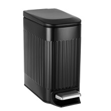 Ultra-thin bathroom trash can, with a lid and soft closing, 6-liter / 1.6-gallon stainless steel small trash can