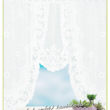 Vintage Lace Coffee Curtain | 41x47 Inch Window Scarf | Half Shade Sheer Panel for Kitchen, Bedroom, Living Room Lace Curtain with Romantic Design