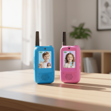Walkie-talkie portátil com vídeo, tela HD e recarregável (2 unidades)