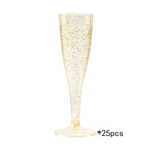 Disposable Plastic Champagne Flutes Crystal-Clear 25 pcs