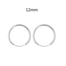 925 Sterling Silver Hinged Hoop Earring Round Thin Circle Sleepers Earrings Ins