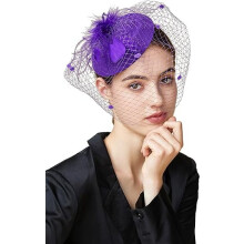 Bridal wedding veil fascinator with lace mesh and floral
