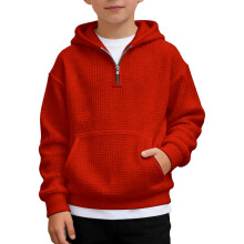 Moletom infantil com capuz e zíper até o peito em malha macia de fleece.