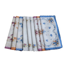9 White Cotton Handkerchiefs Vintage Florals Lace Embroidery Machine Washable for Ladies Wedding and Special