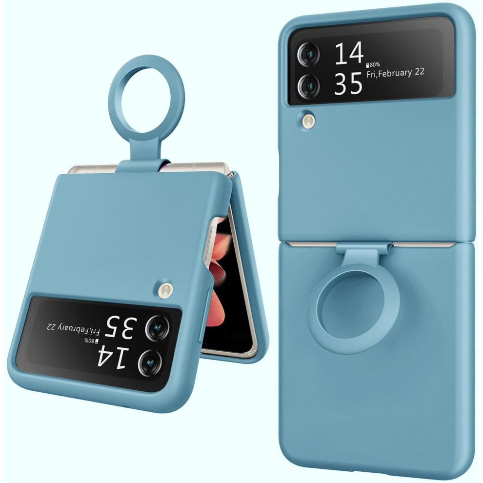 Liquid Silicone Case For Galaxy Z Flip 3 Â Slim, Shockproof, Soft Protective Case Compatible With Samsung Galaxy Z Flip 3 5G (Sm-F711u), Denim Blue 9027700542044