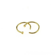 2Pcs Stainless Steel Nose Ring Open Hoop Earrings Unisex Body Piercing Jewelry Golden