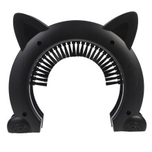 1Set ABS Kattenluik Met Borstelframe Zwart Huisdierenluik