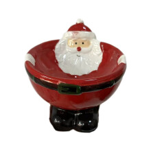 Ceramic Santa Claus bowl hand painted Christmas dessert