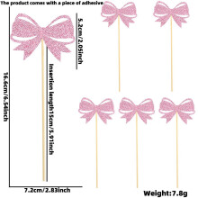 Décorations pour cupcakes nœud papillon - Pics à nœud papillon en ruban de satin, aucun bricolage requis, décoration pour mariage, fiançailles,