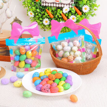 18 Pcs Foam Easter Eggs DIY Fake Colored Eggs Easter Basket Fillers Spotted Faux Eggs for Easter Egg Hunt Wreaths Decor