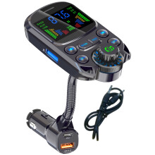 Mp3 Player FM Transmitters, Wireless Car Music Player, Wireless FM Transmitter Radio Adapter QC3 0 Car Charger MP3 Player Support TF Card, USB Disk