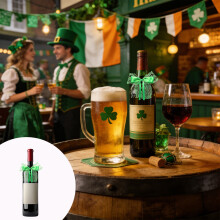 Bouchon de bouteille de vin décoratif pour la Saint-Patrick, accessoire sur le thème de la fête irlandaise pour bar, cuisine et fêtes