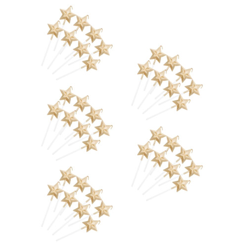 40Stk Kreative Goldene 3D Sternförmige Cake Paraffin