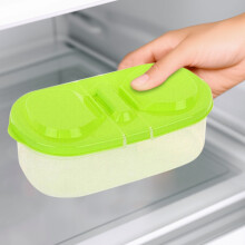 Lot de 4 boîtes à goûter à 2 compartiments avec couvercles verts, boîtes alimentaires compartimentées pour le travail et les voyages –