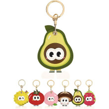 Leather Anti-Lost Keychain Casfor AirTags Tracker Holder, Anti-Drop Scratch Cute Keychain AirTag Holder for Men Women