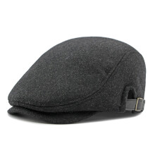 Men's Adjustable Newsboy Cap, Flat Cap, Scally Cap, Woolen Beret – Winter Warm British Retro Cabbie Hat, Gray, One Size