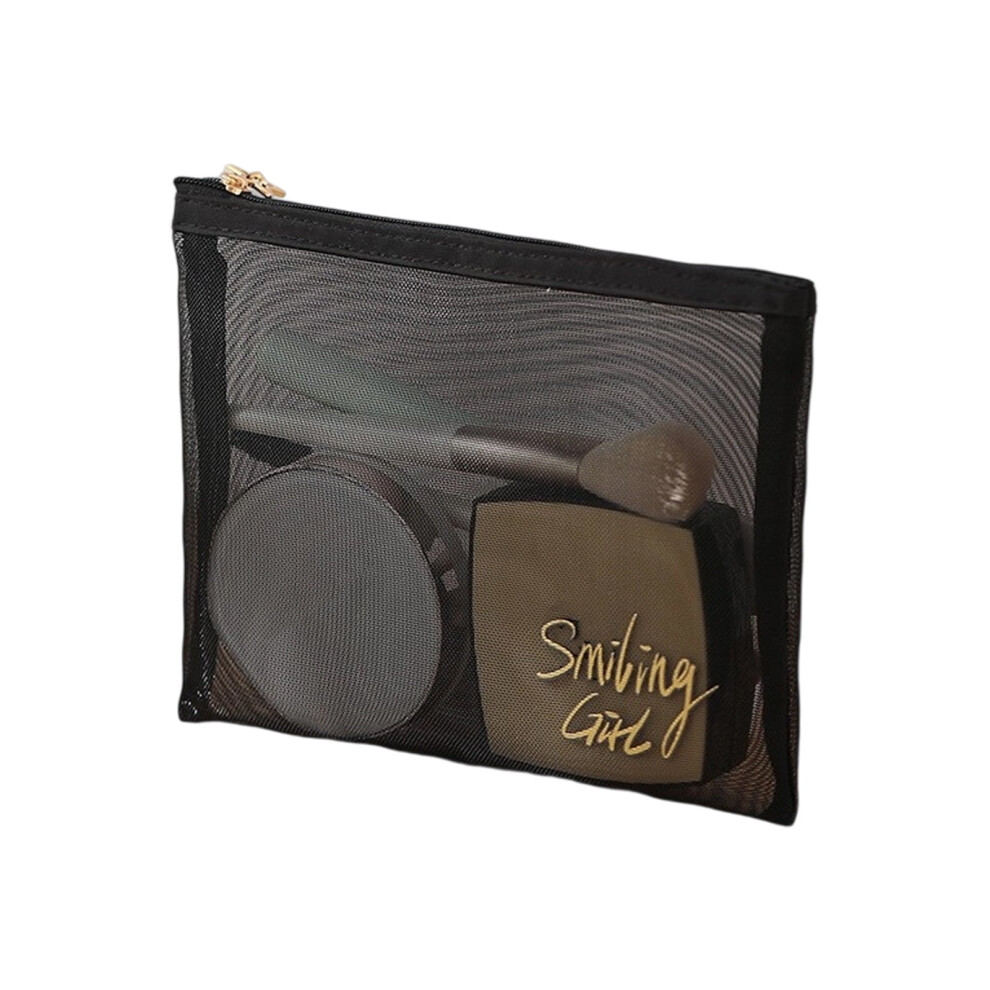 Clear Travel Makeup Bag With Square Structure Meshes Cosmetic Organizers Waterproof Portable Storage Solution
