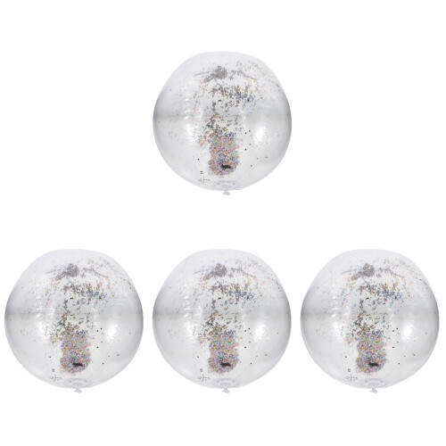 4Sets Transparente Glitzer-Strandbälle Für Pool Und Kinderspaß