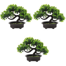 3Stk Fake Bonsai Baum Kunststoff Grün Für Und Büro