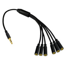 3.5mm Earphone Splitter Cable 1 to 6/5/4/3 Port Cable Headphones Adapters Cord for Phones Headsets