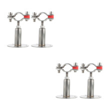 4Pcs Silver Stainless Steel Gas Hose Clamp Adjustable Tube Clip Holder