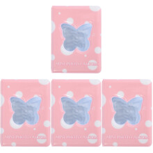 4 Pcs Photo Collector Card Holder Keychain Album Mini Lovers