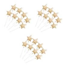 24Pcs Unique Golden 3D Star Cake Candles for Birthday Celebrations