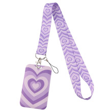 Lanyard with ID Badges Holder, Heart Neck Keychain Lanyard for Keys Cards Cute for Teacher Student