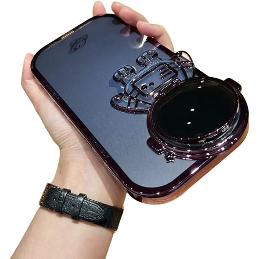 Electroplated Flip Astronaut Case W/ Invisible Stand & Gradient Glitter Â Protective Lens Design, Compatible With Iphone 15 14 13 12 11 Pro Max Xr 9027700544246