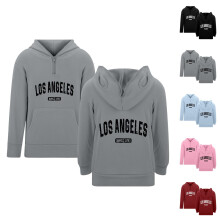 Boys Letter Print Pullover Zip-Up Hoodie with Pockets
