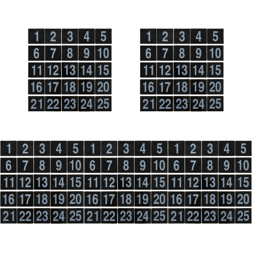 125Pcs Elegant Black Plastic Wedding Numbered Seating Signs