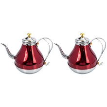 2Pcs Heat Resistant Red Stainless Steel Teakettle with Easy Clean