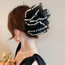 Haarspange mit Schleife, aus Chiffon und Seide, 1 Stück