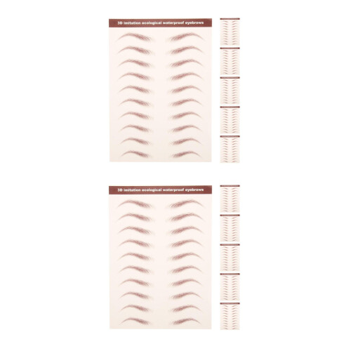 12 Pièces Décalcomanies Sourcils Marron Résistants Eau Naturel