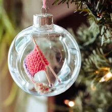 Clear Plastic Snowball Ornament for Holiday Sewing
