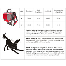 Zaino per cani per viaggi all'aperto, misura media/grande, in nylon, con strisce riflettenti