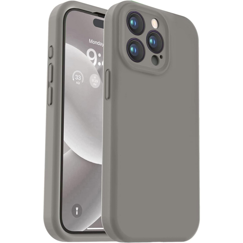 Compatible With Iphone 15 Pro Max Case Â Premium Silicone, Camera Protection, Soft Microfiber Lining, Shockproof, 6.7", Natural Titanium 9027700081963