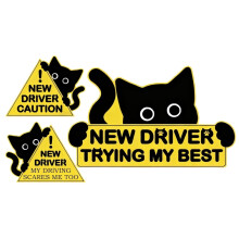 3-Pc Black Cat Car Sticker Set for SUVs, Compatible with Daily Commuting, Road Trips & Outdoor Events