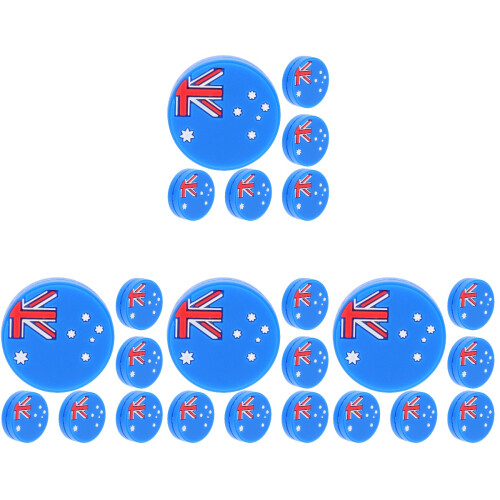 24Pcs Tennis Shock Absorber Silicone Racket Dampener with Flag Pattern