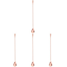4Pcs Long Handle Rose Gold Bar Spoons Stainless Steel Cocktail Stirrer