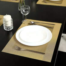 (F009-2 Single frame gold) 10-Pack Heatproof Non-Slip Kitchen Placemats